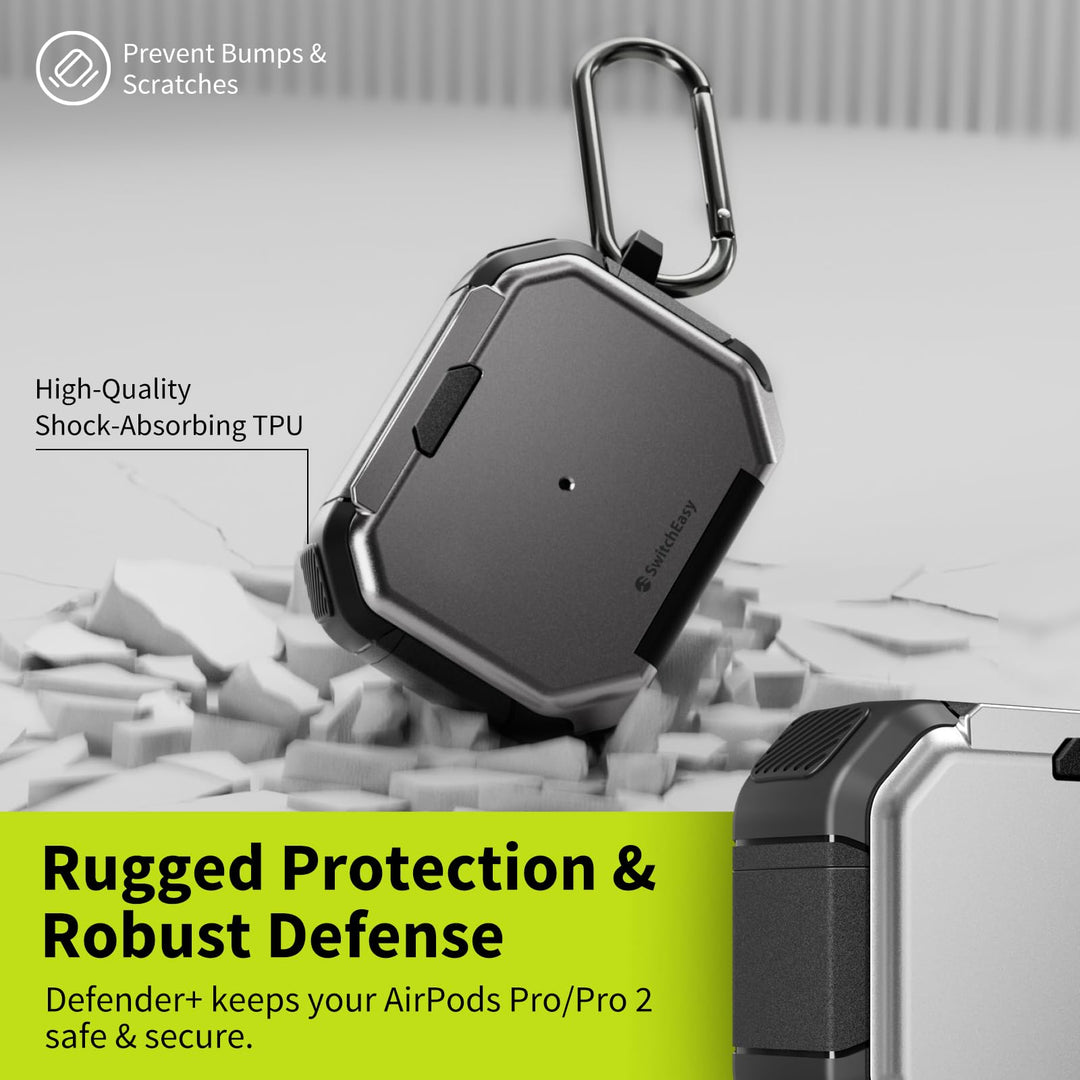 Defender+ AirPods Pro Locking Case - Shockproof Stand - DOKUTRONIX