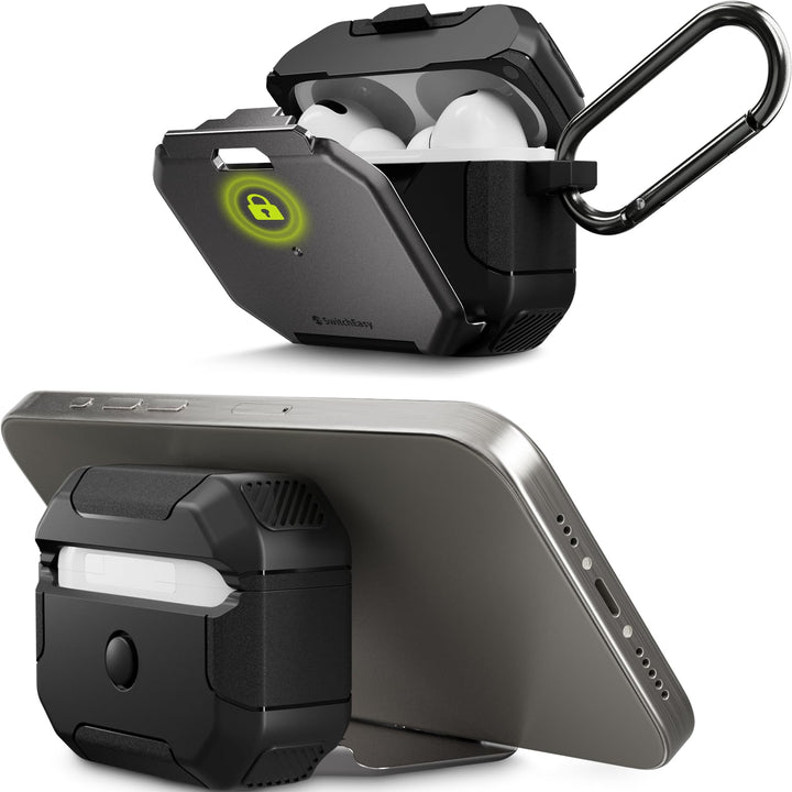 Defender+ AirPods Pro Locking Case - Shockproof Stand - DOKUTRONIX