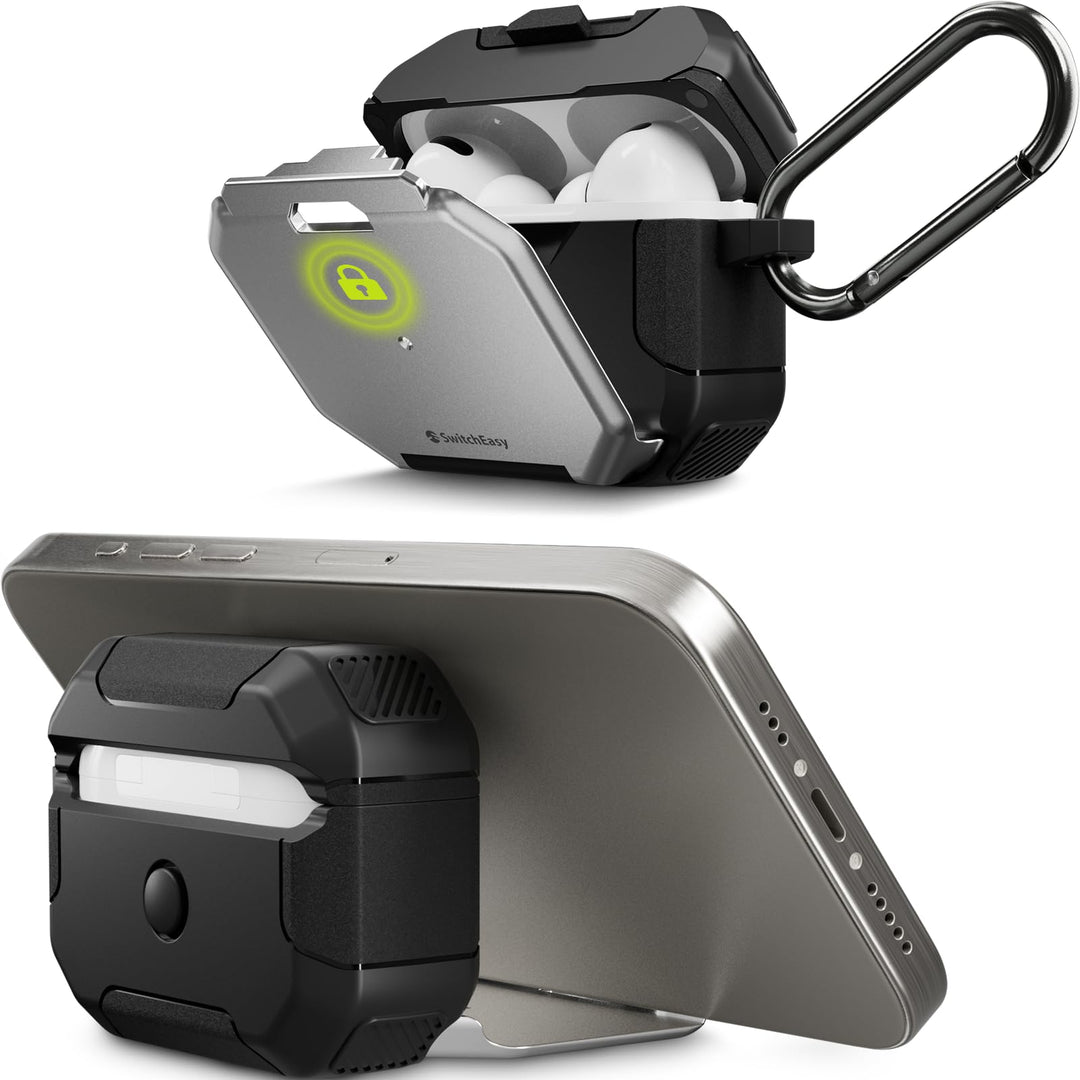 Defender+ AirPods Pro Locking Case - Shockproof Stand - DOKUTRONIX