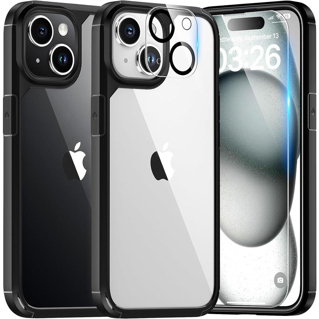 TAURIiPhone 15 Clear Case Bundle: 5-in-1 Protection - DOKUTRONIX