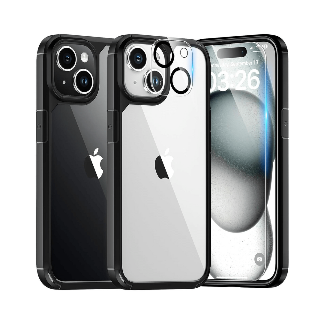 TAURIiPhone 15 Clear Case Bundle: 5-in-1 Protection - DOKUTRONIX