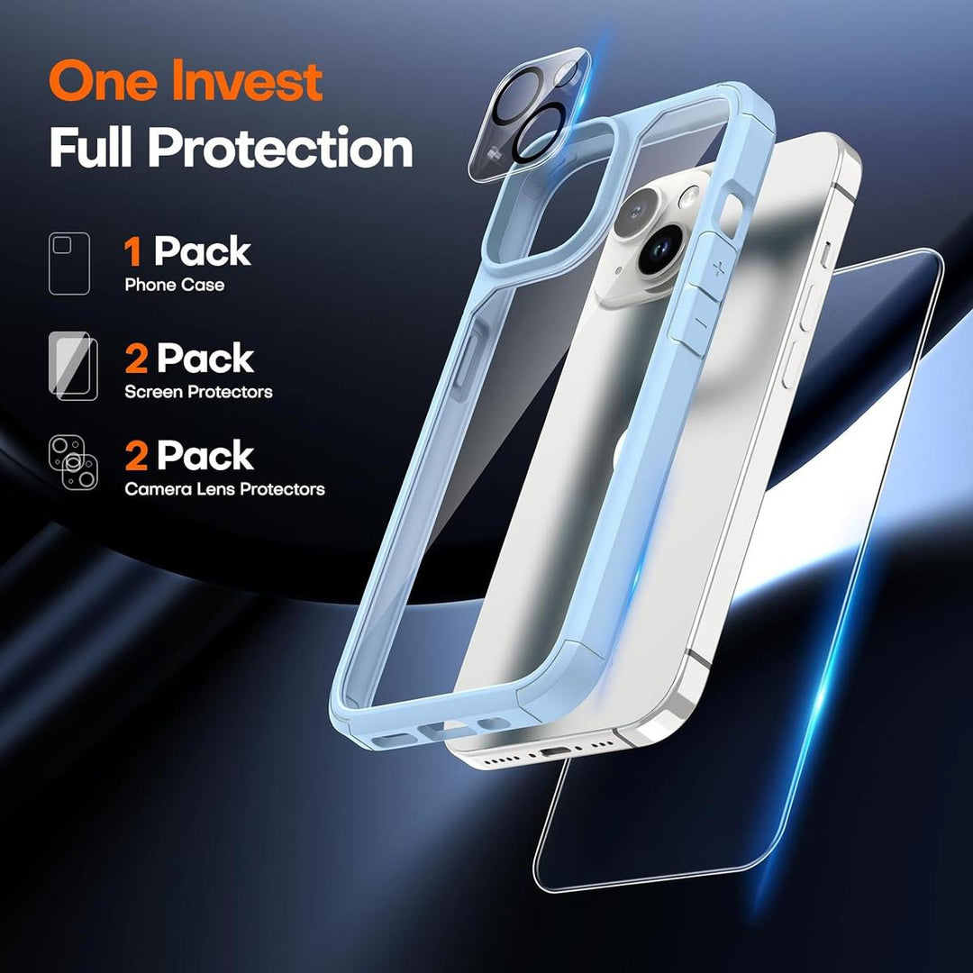 TAURI 5-in-1 Clear Case Bundle for iPhone 15 - DOKUTRONIX