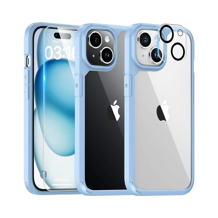 TAURI 5-in-1 Clear Case Bundle for iPhone 15 - DOKUTRONIX