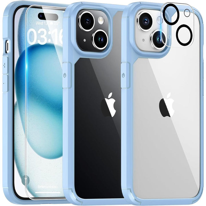 TAURI 5-in-1 Clear Case Bundle for iPhone 15 - DOKUTRONIX
