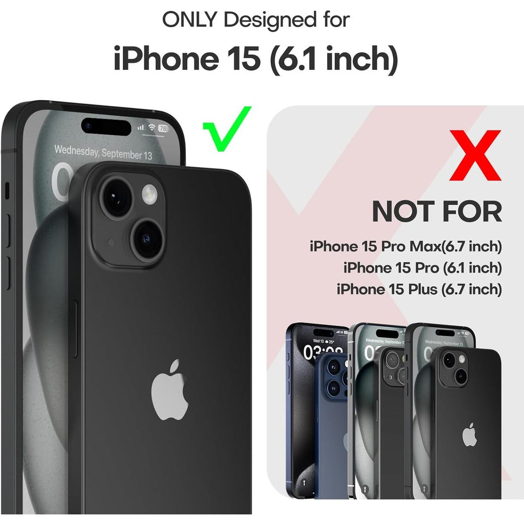 Tauri 5-in-1 Frosted Black Case for iPhone 15 - DOKUTRONIX