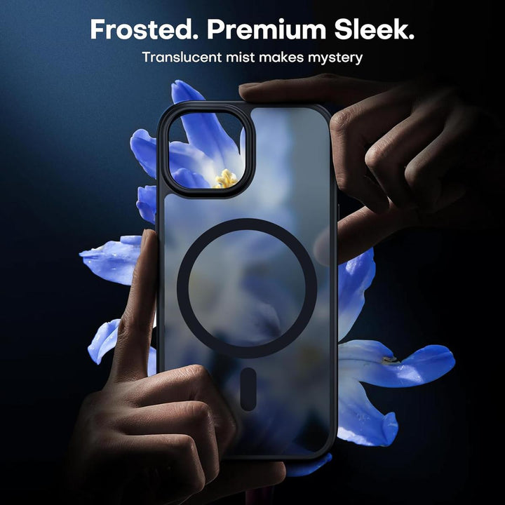 TAURI Frosted Black MagSafe Clear Case: Complete Protection - DOKUTRONIX
