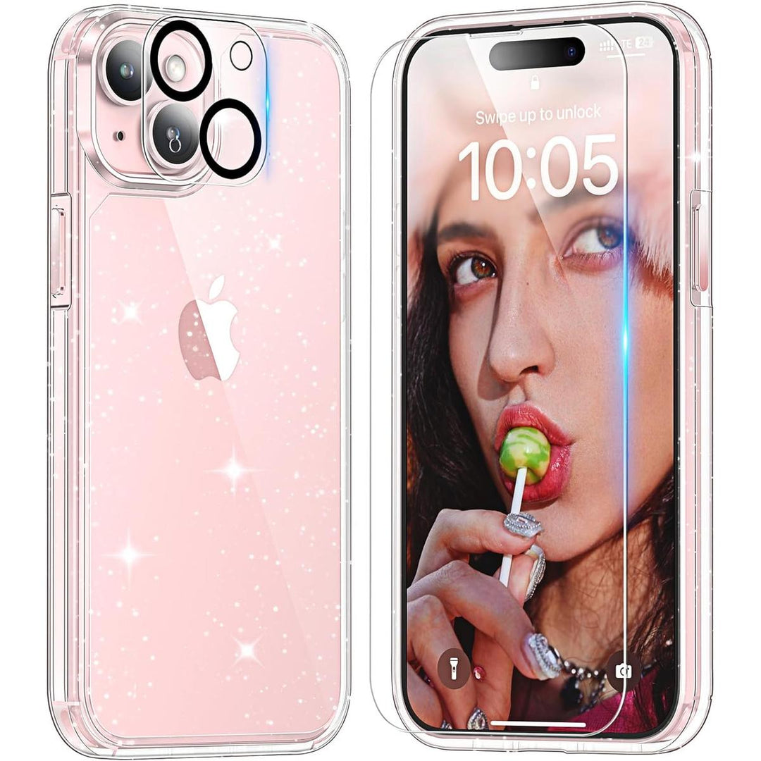 GlitterShield 5-in-1 Case Bundle for iPhone 15 - DOKUTRONIX