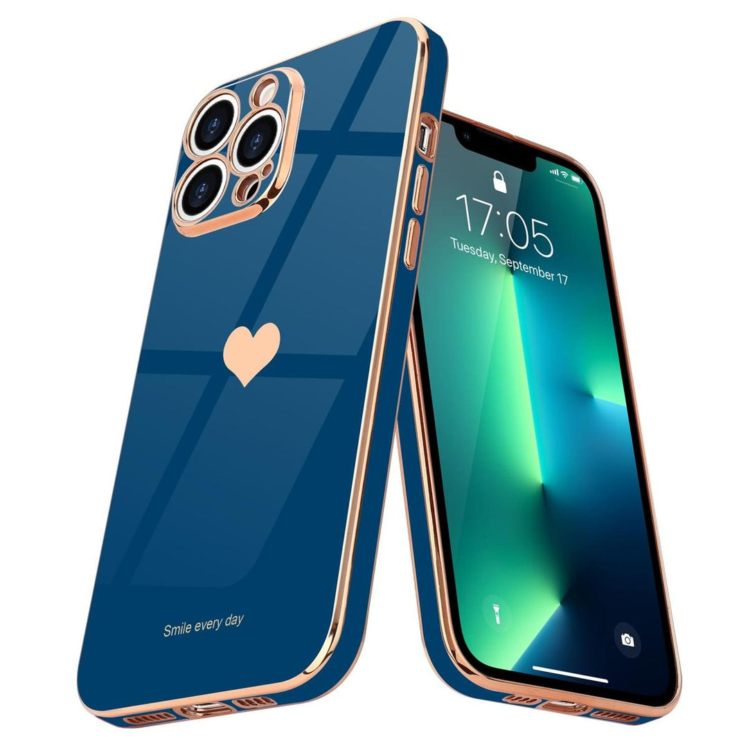 Royal Blue Heart Bling Case for iPhone 13 Pro Max - DOKUTRONIX