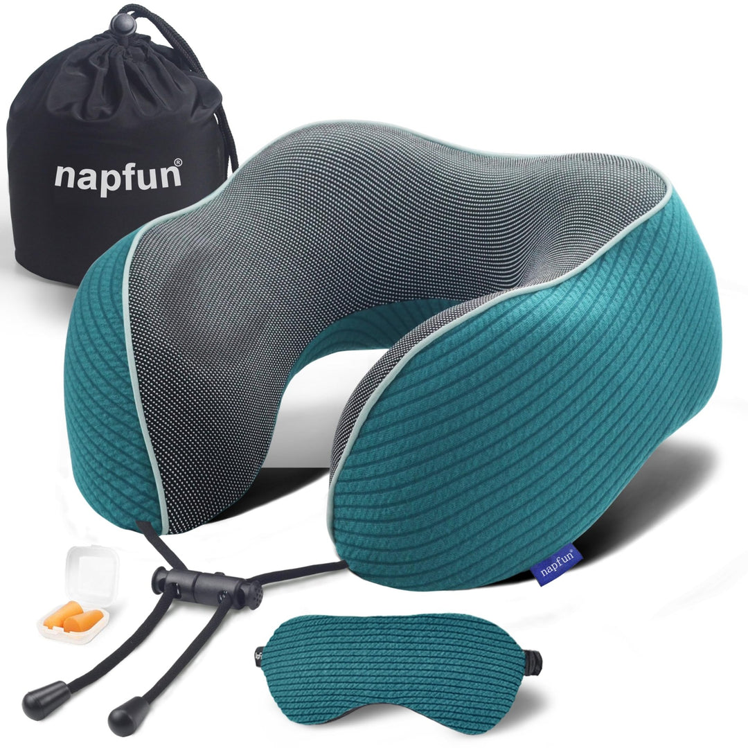 TealDream Travel Neck Pillow - Memory Foam Comfort - DOKUTRONIX