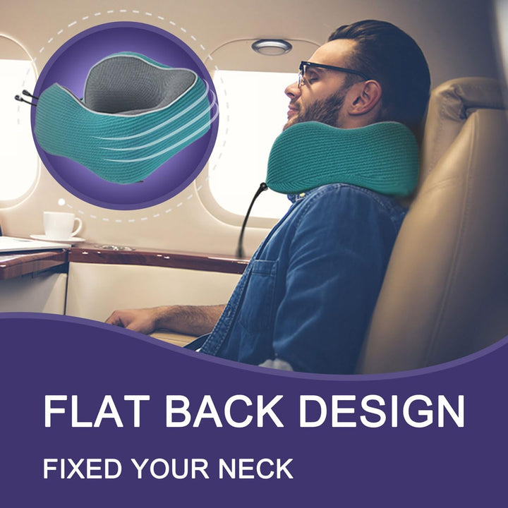 TealDream Travel Neck Pillow - Memory Foam Comfort - DOKUTRONIX