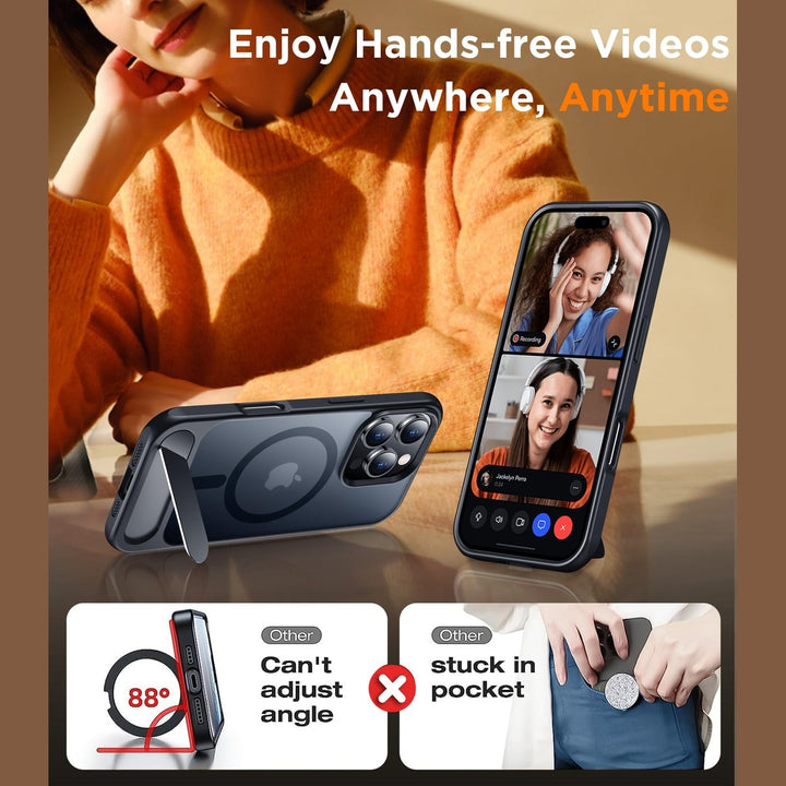 Temdan iPhone 16 Pro Max Matte Case with Kickstand - DOKUTRONIX