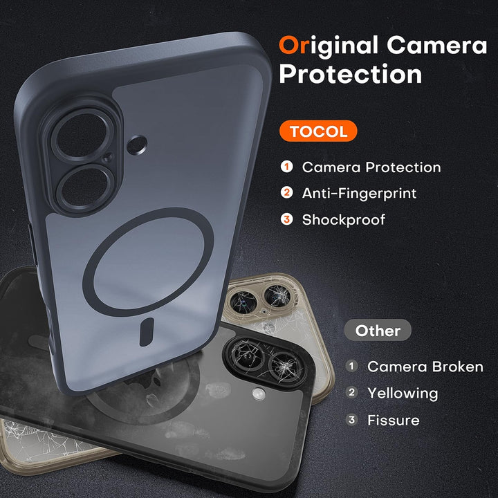 Tocal Pro 3-in-1 MagSafe Case for iPhone 16 Black - DOKUTRONIX