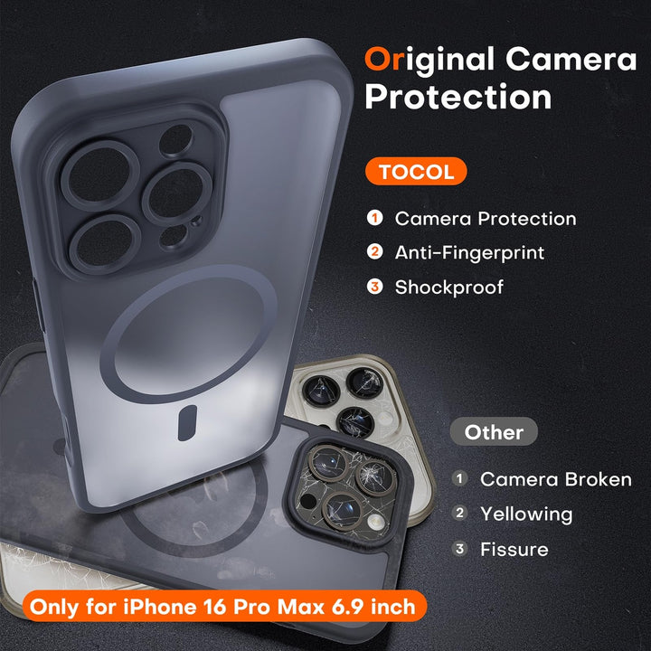 Tocal Pro 3-in-1 MagSafe Case for iPhone 16 Black - DOKUTRONIX