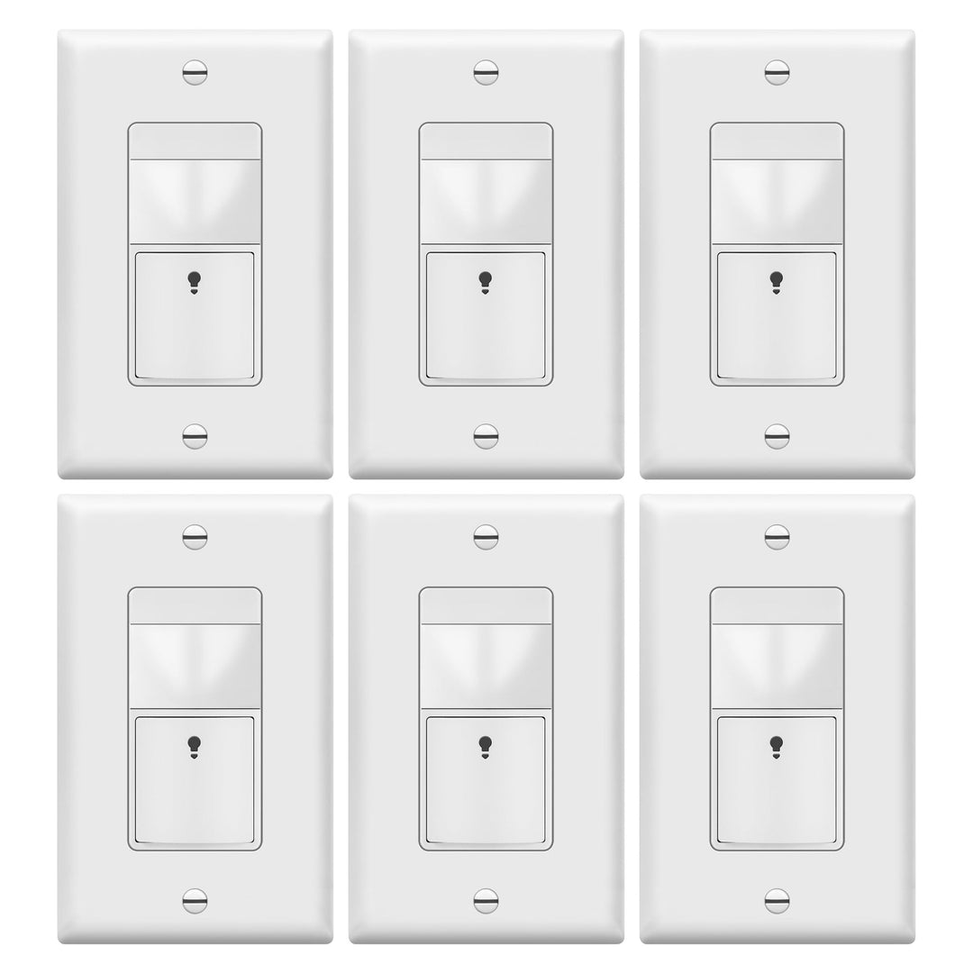 TOPGREENER PIR Motion Sensor Light Switch, Occupancy & Vacancy Motion Sensor Switch, 𝐎𝐩𝐞𝐫𝐚𝐛𝐥𝐞 𝐖𝐢𝐭𝐡𝐨𝐮𝐭 𝐆𝐫𝐨𝐮𝐧𝐝 𝐖𝐢𝐫𝐞, No Neutral Wire, Single Pole, TDOS5-HL-W-2PCS, White - DOKUTRONIX