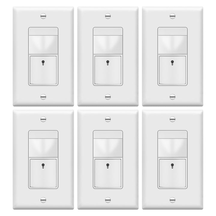 TOPGREENER PIR Motion Sensor Light Switch, Occupancy & Vacancy Motion Sensor Switch, 𝐎𝐩𝐞𝐫𝐚𝐛𝐥𝐞 𝐖𝐢𝐭𝐡𝐨𝐮𝐭 𝐆𝐫𝐨𝐮𝐧𝐝 𝐖𝐢𝐫𝐞, No Neutral Wire, Single Pole, TDOS5-HL-W-2PCS, White - DOKUTRONIX