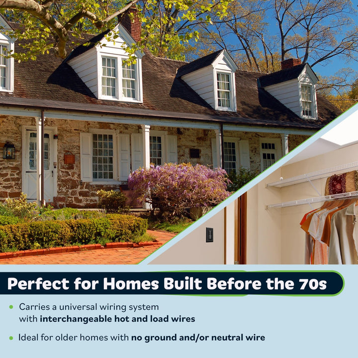 TOPGREENER PIR Motion Sensor Light Switch, Occupancy & Vacancy Motion Sensor Switch, 𝐎𝐩𝐞𝐫𝐚𝐛𝐥𝐞 𝐖𝐢𝐭𝐡𝐨𝐮𝐭 𝐆𝐫𝐨𝐮𝐧𝐝 𝐖𝐢𝐫𝐞, No Neutral Wire, Single Pole, TDOS5-HL-W-2PCS, White - DOKUTRONIX