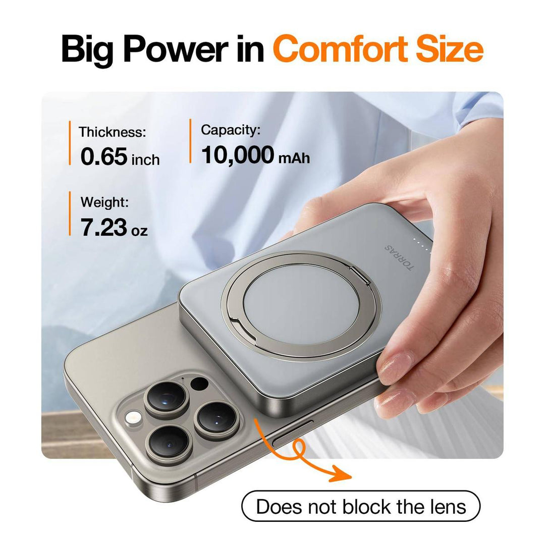 TORRAS SlimMag 5000mAh Wireless Power Bank & Stand - DOKUTRONIX