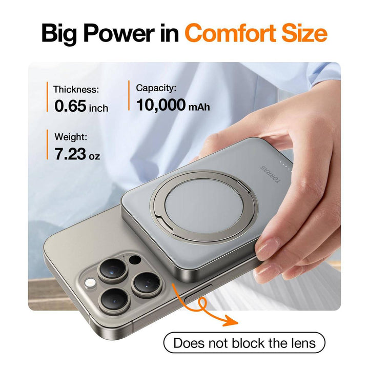 TORRAS SlimMag 5000mAh Wireless Power Bank & Stand - DOKUTRONIX