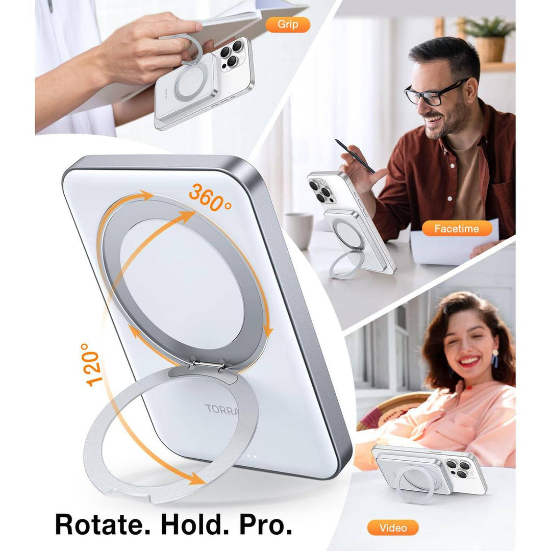 TORRAS SlimMag 5000mAh Wireless Power Bank & Stand - DOKUTRONIX