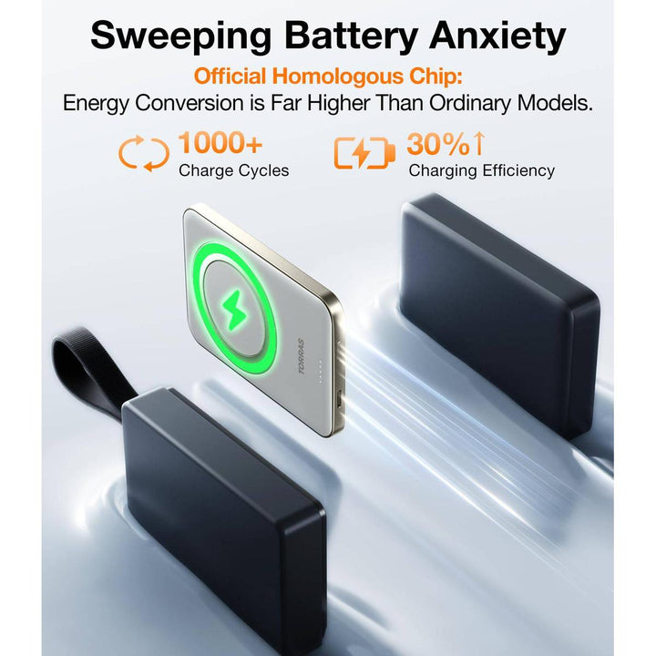 TORRAS SlimMag 5000mAh Wireless Power Bank & Stand - DOKUTRONIX