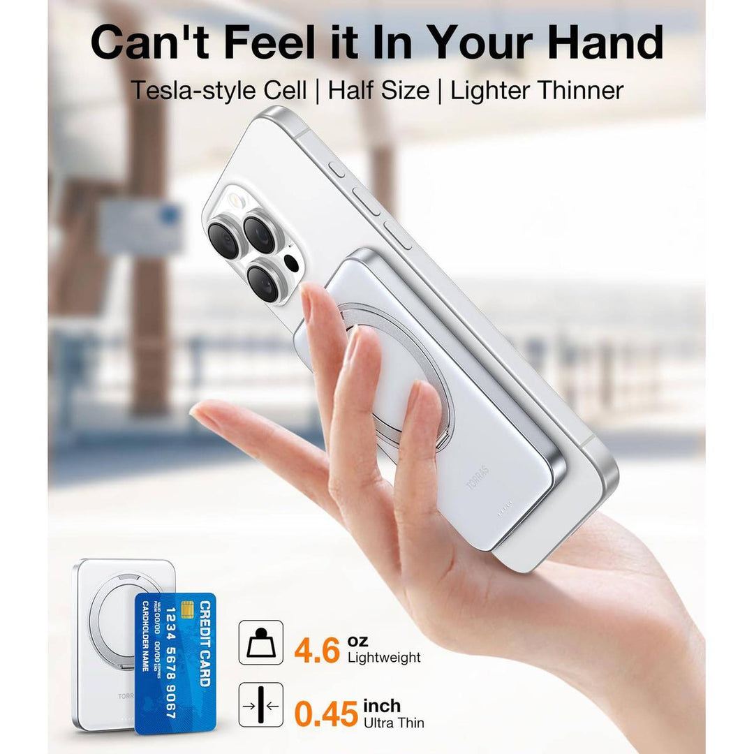 TORRAS SlimMag 5000mAh Wireless Power Bank & Stand - DOKUTRONIX