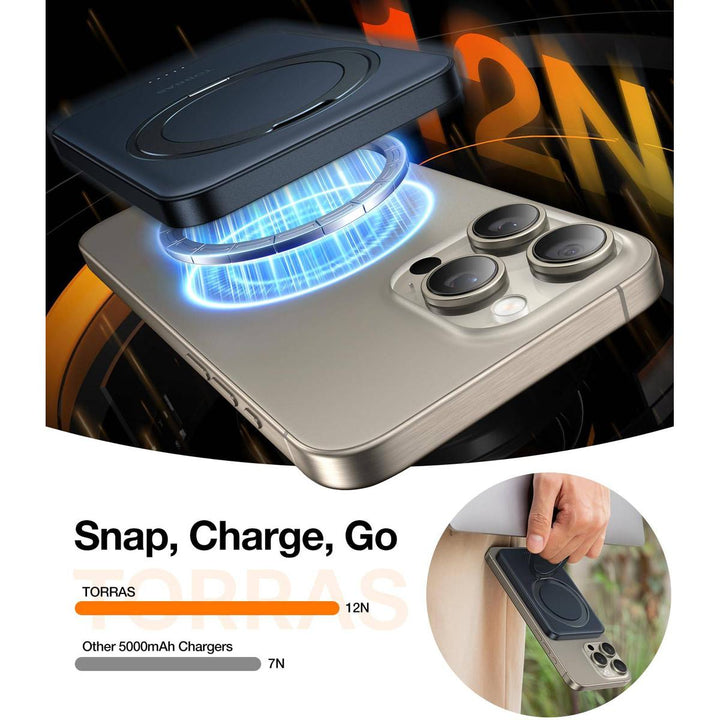 TORRAS SlimMag 5000mAh Wireless Power Bank & Stand - DOKUTRONIX