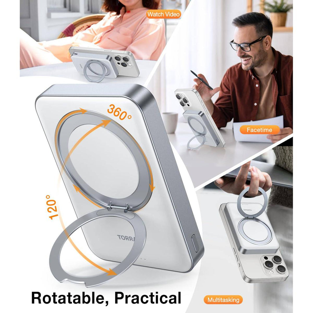 TORRAS SlimMag 5000mAh Wireless Power Bank & Stand - DOKUTRONIX