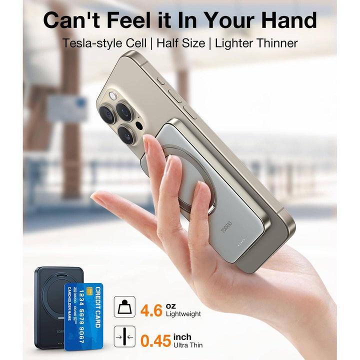TORRAS SlimMag 5000mAh Wireless Power Bank & Stand - DOKUTRONIX