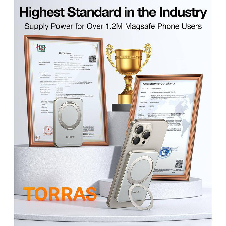 TORRAS SlimMag 5000mAh Wireless Power Bank & Stand - DOKUTRONIX