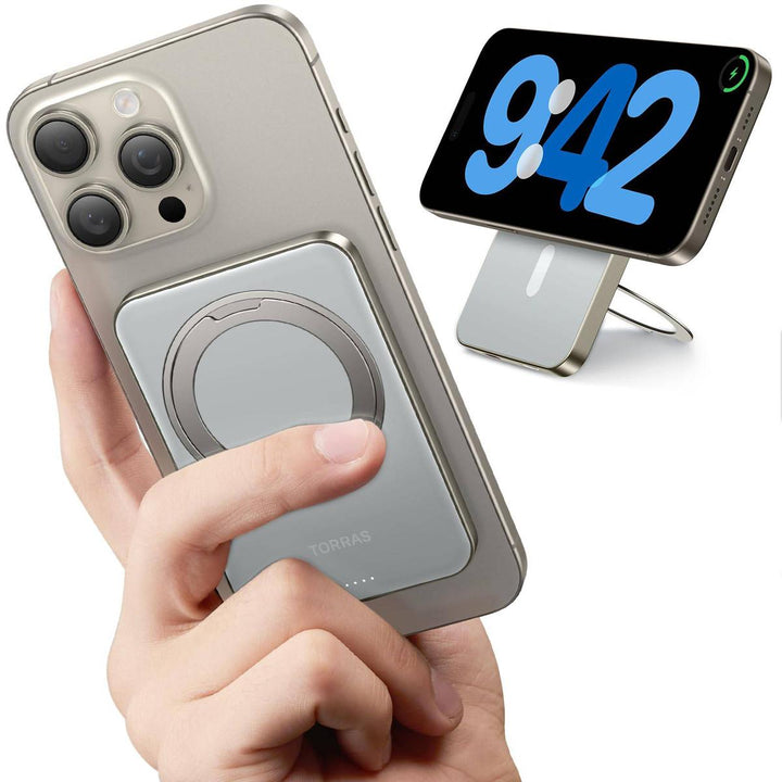 TORRAS SlimMag 5000mAh Wireless Power Bank & Stand - DOKUTRONIX