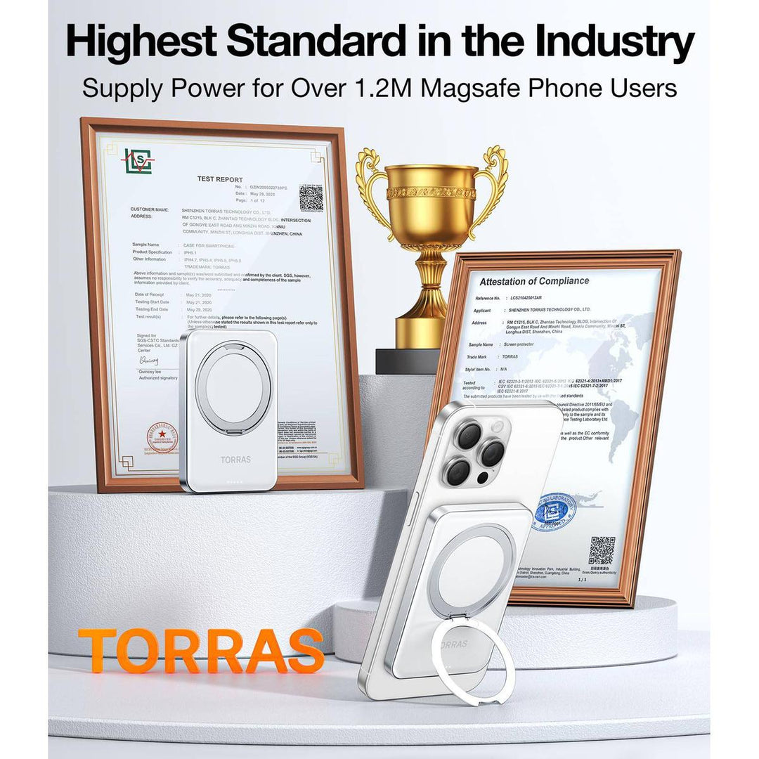 TORRAS SlimMag 5000mAh Wireless Power Bank & Stand - DOKUTRONIX
