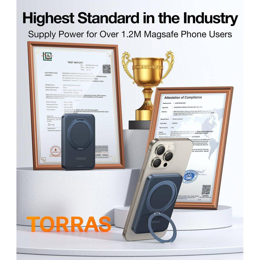 TORRAS SlimMag 5000mAh Wireless Power Bank & Stand - DOKUTRONIX