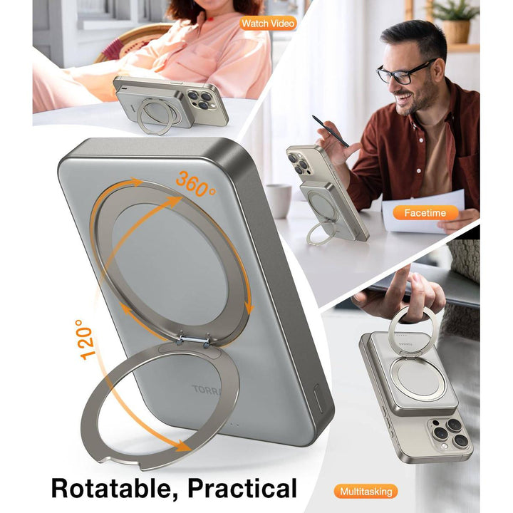 TORRAS SlimMag 5000mAh Wireless Power Bank & Stand - DOKUTRONIX