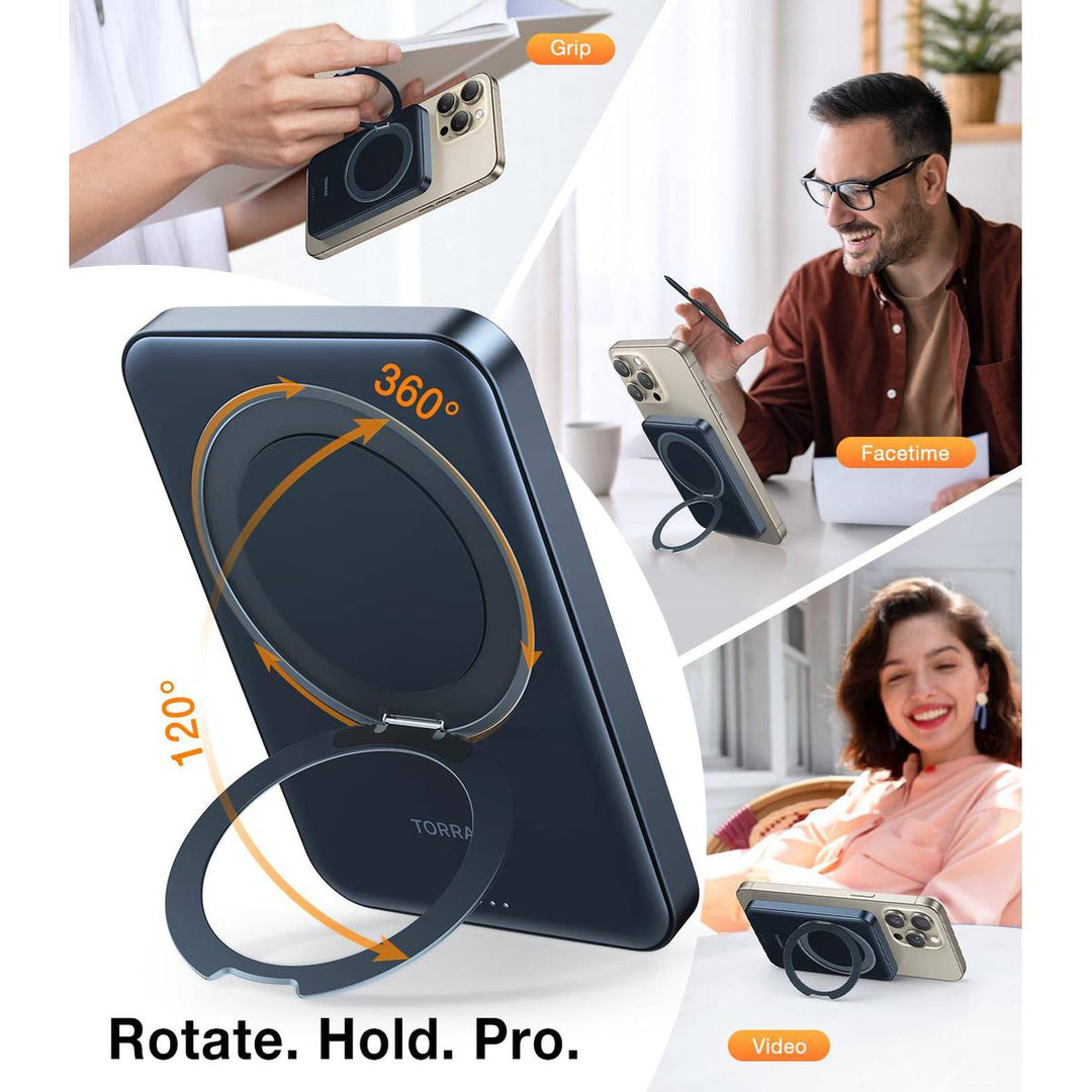 TORRAS SlimMag 5000mAh Wireless Power Bank & Stand - DOKUTRONIX
