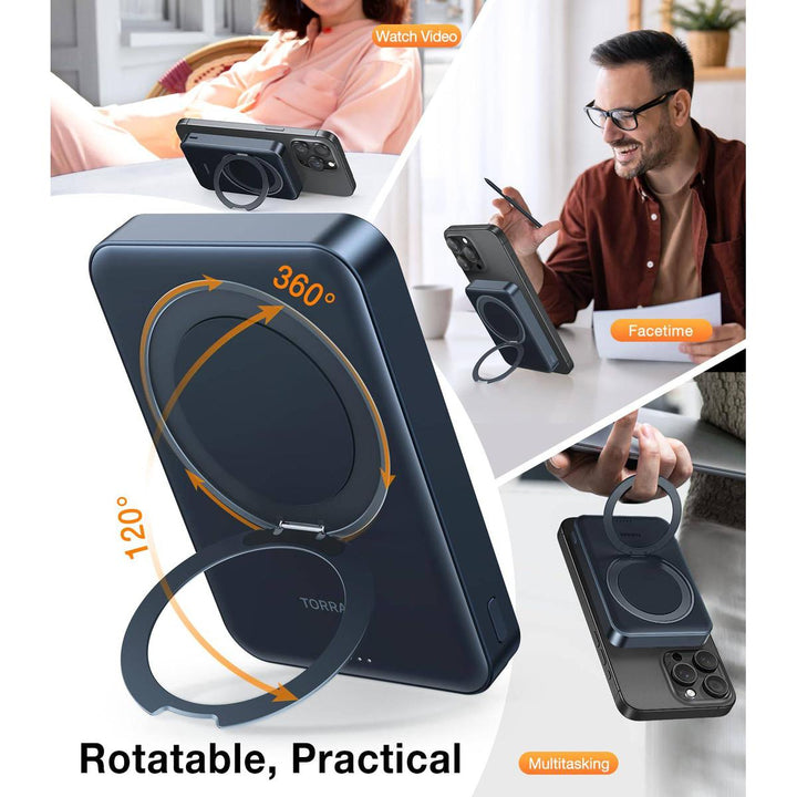 TORRAS SlimMag 5000mAh Wireless Power Bank & Stand - DOKUTRONIX