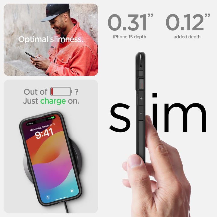 Tough Armor MagFit Case for iPhone 15 - Black - DOKUTRONIX