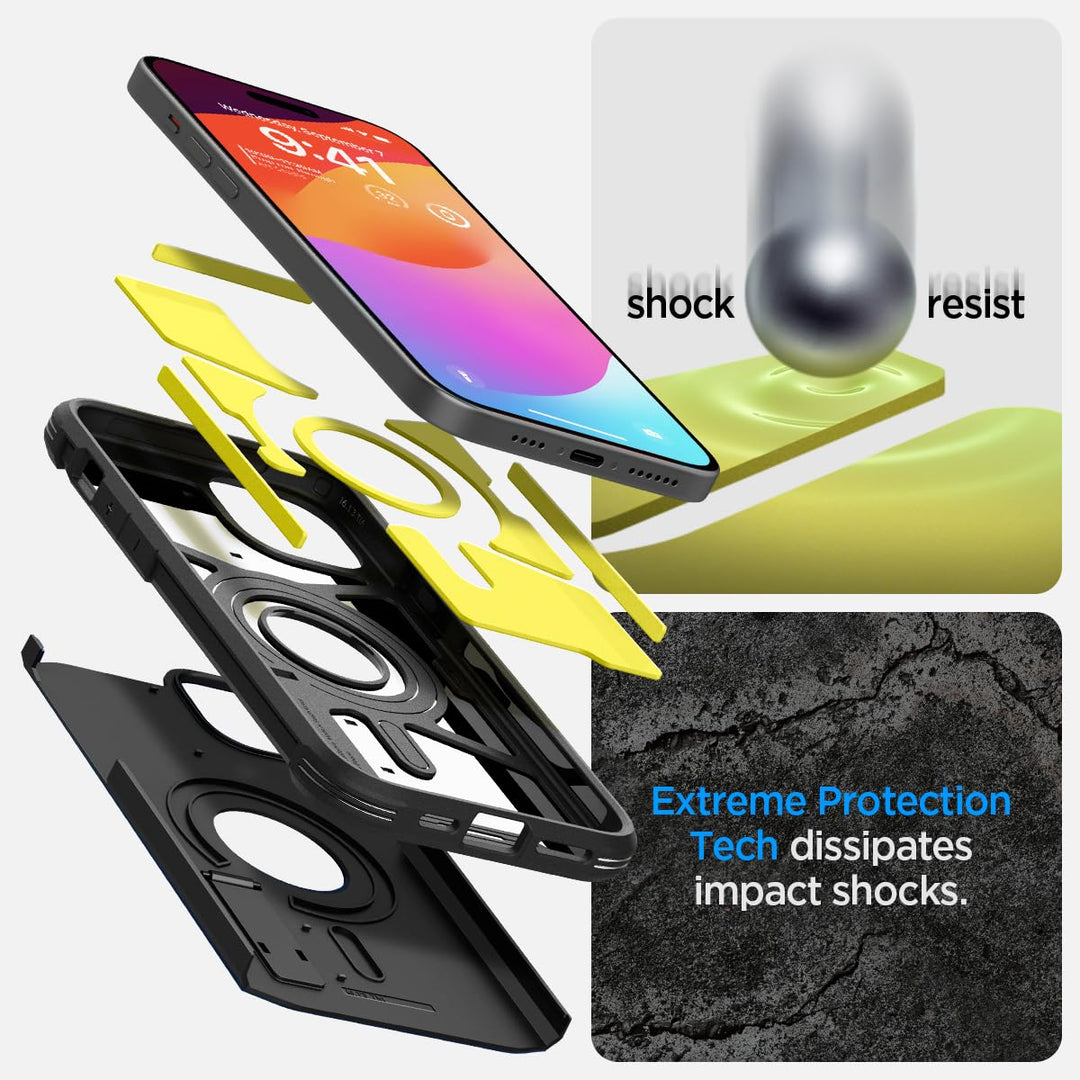 Tough Armor MagFit Case for iPhone 15 - Black - DOKUTRONIX