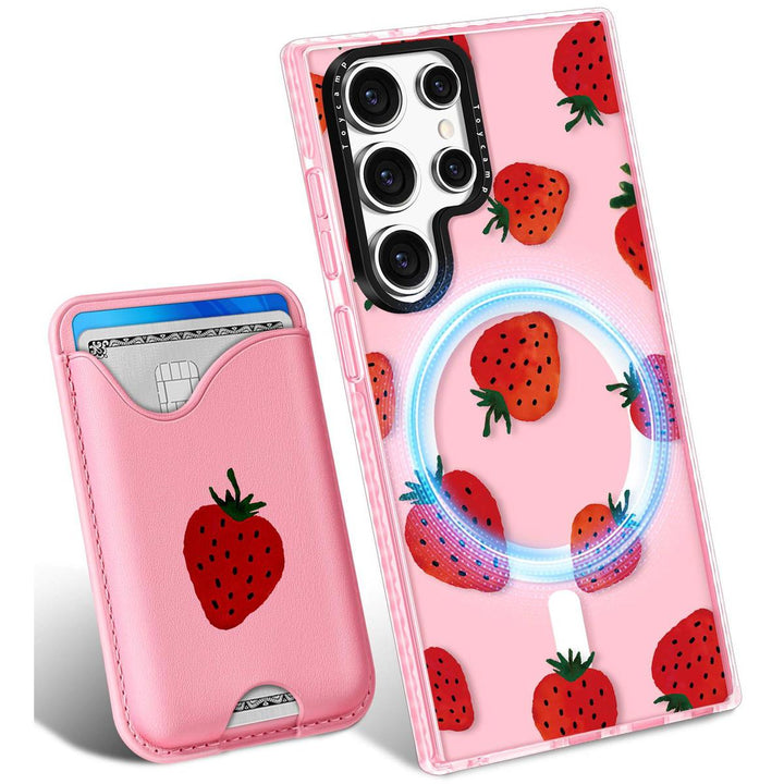 Kawaii Strawberry Galaxy S24 Ultra Wallet Case - DOKUTRONIX