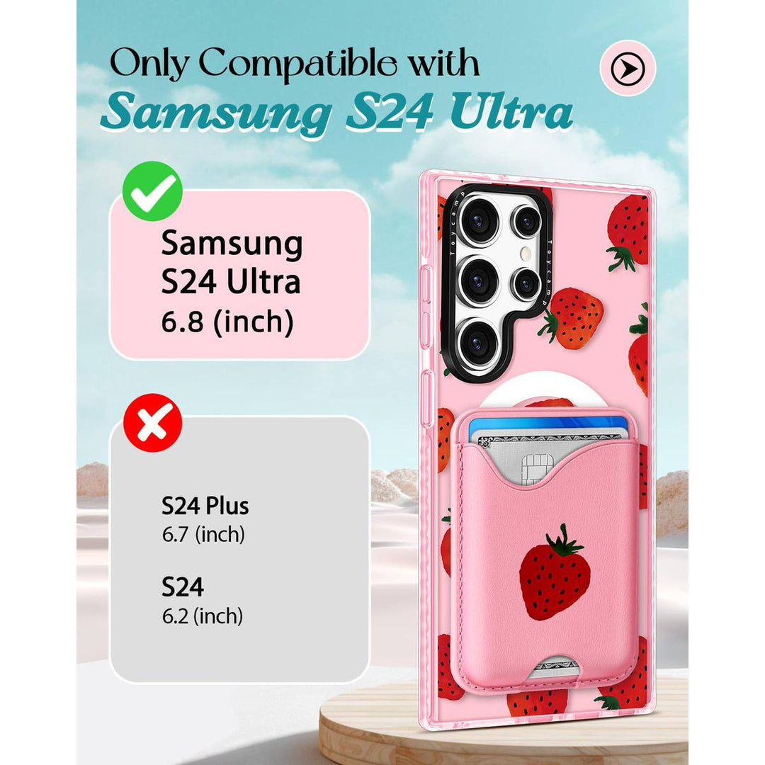 Kawaii Strawberry Galaxy S24 Ultra Wallet Case - DOKUTRONIX