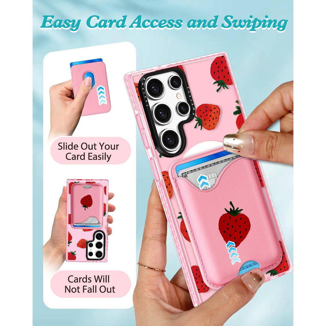 Kawaii Strawberry Galaxy S24 Ultra Wallet Case - DOKUTRONIX