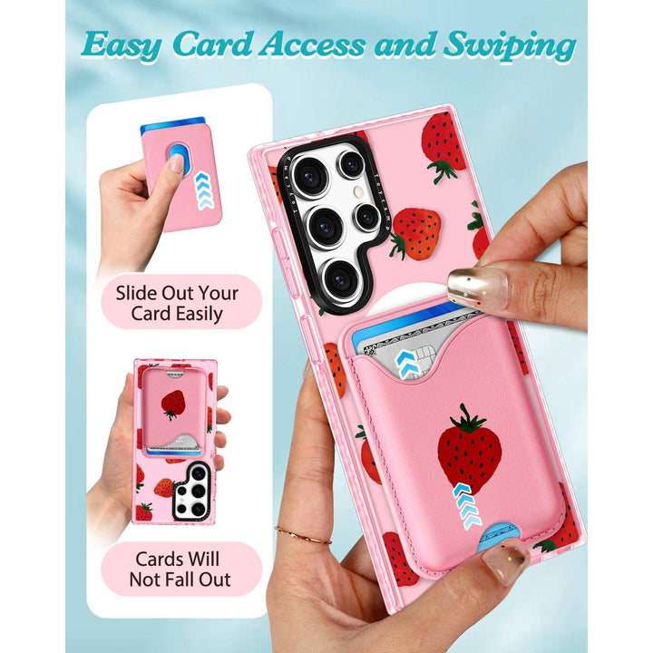 Kawaii Strawberry Galaxy S24 Ultra Wallet Case - DOKUTRONIX