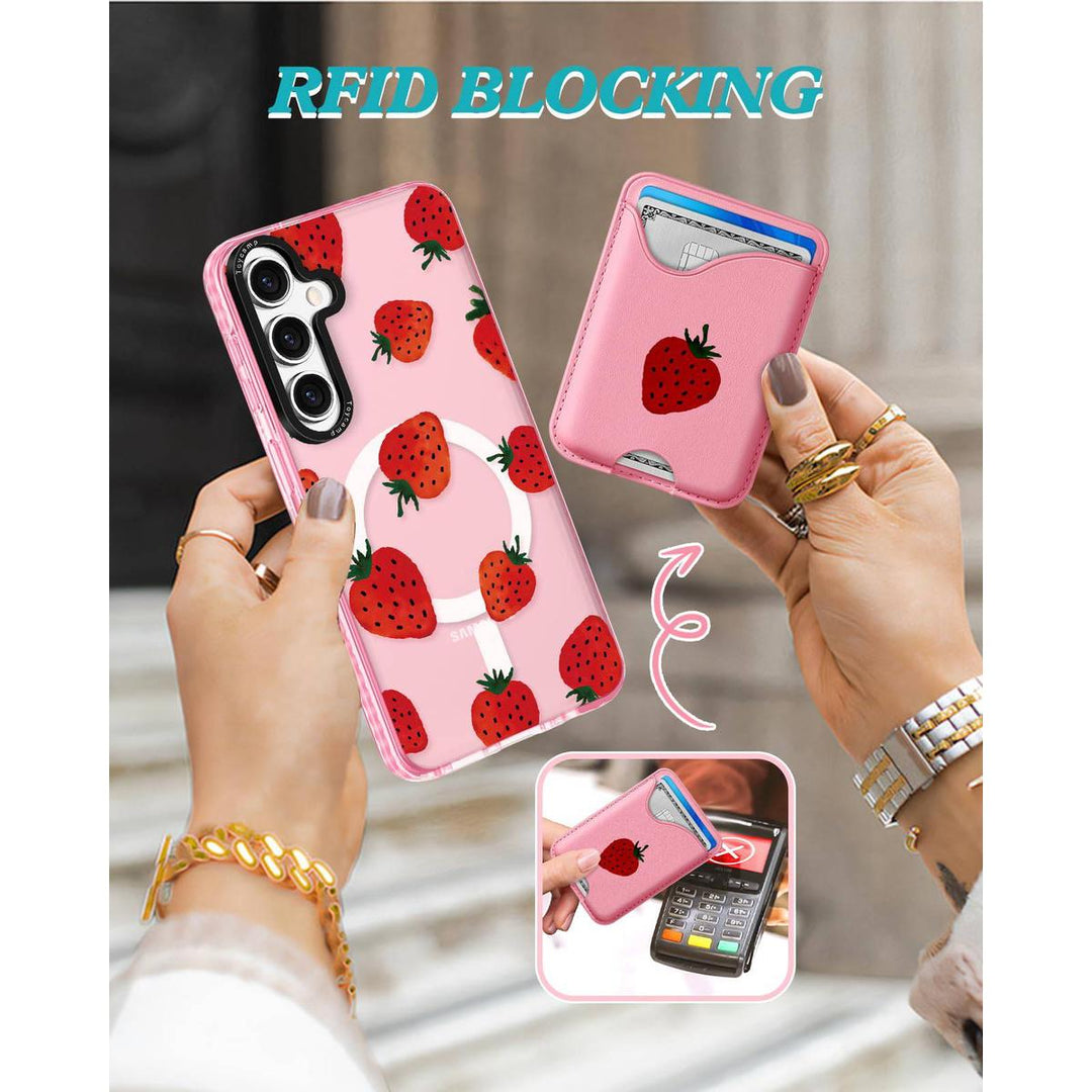 Kawaii Strawberry Galaxy S24 Ultra Wallet Case - DOKUTRONIX