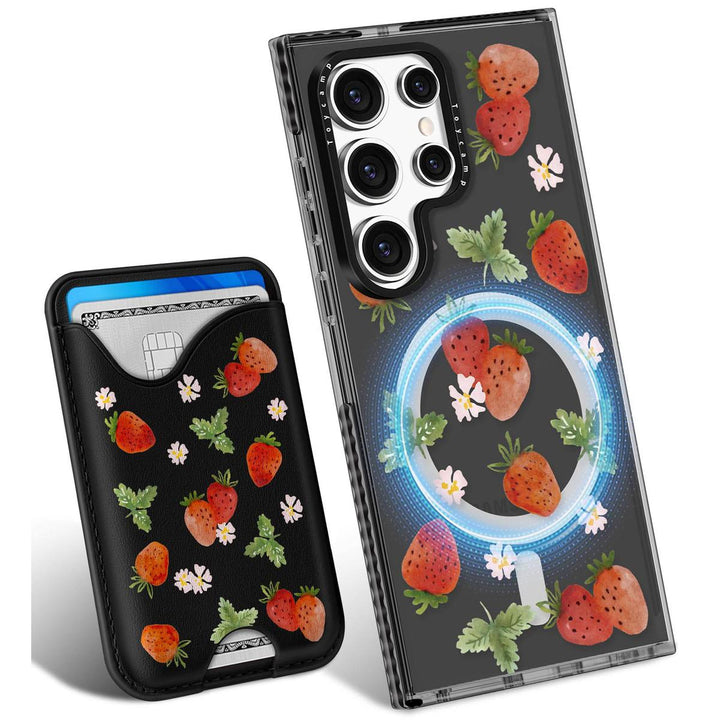 Kawaii Strawberry Galaxy S24 Ultra Wallet Case - DOKUTRONIX