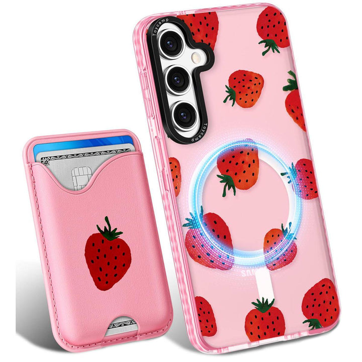 Kawaii Strawberry Galaxy S24 Ultra Wallet Case - DOKUTRONIX
