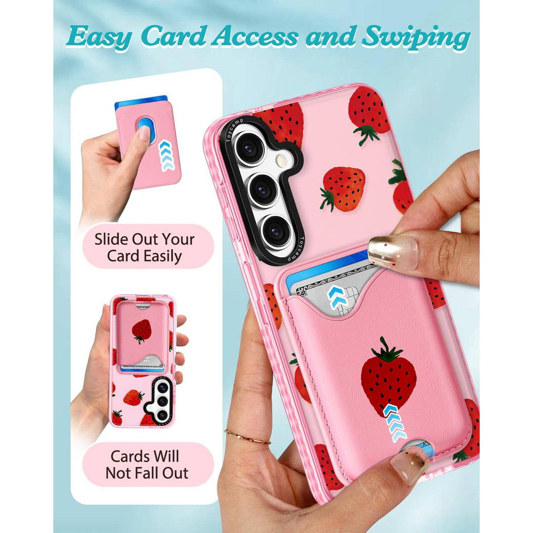 Kawaii Strawberry Galaxy S24 Ultra Wallet Case - DOKUTRONIX
