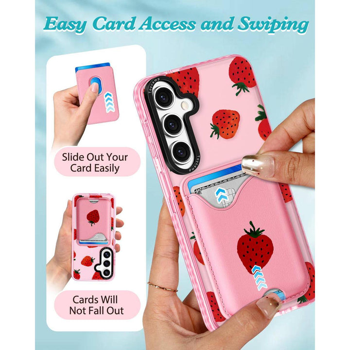Kawaii Strawberry Galaxy S24 Ultra Wallet Case - DOKUTRONIX