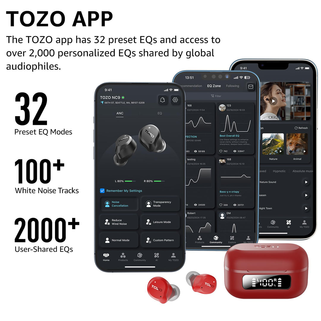 TOZO Hybrid ANC Earbuds - DOKUTRONIX