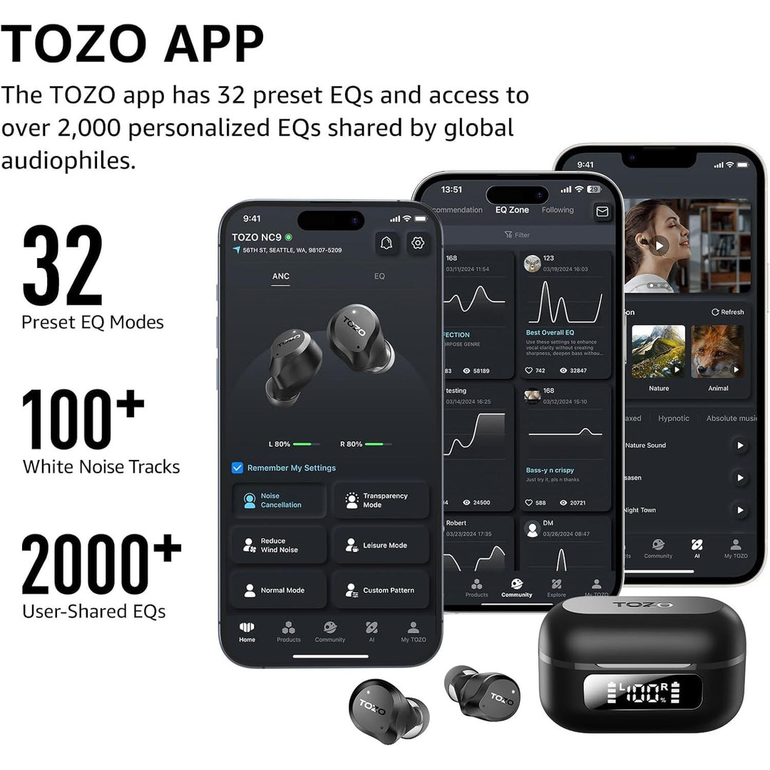 TOZO Hybrid ANC Earbuds - DOKUTRONIX