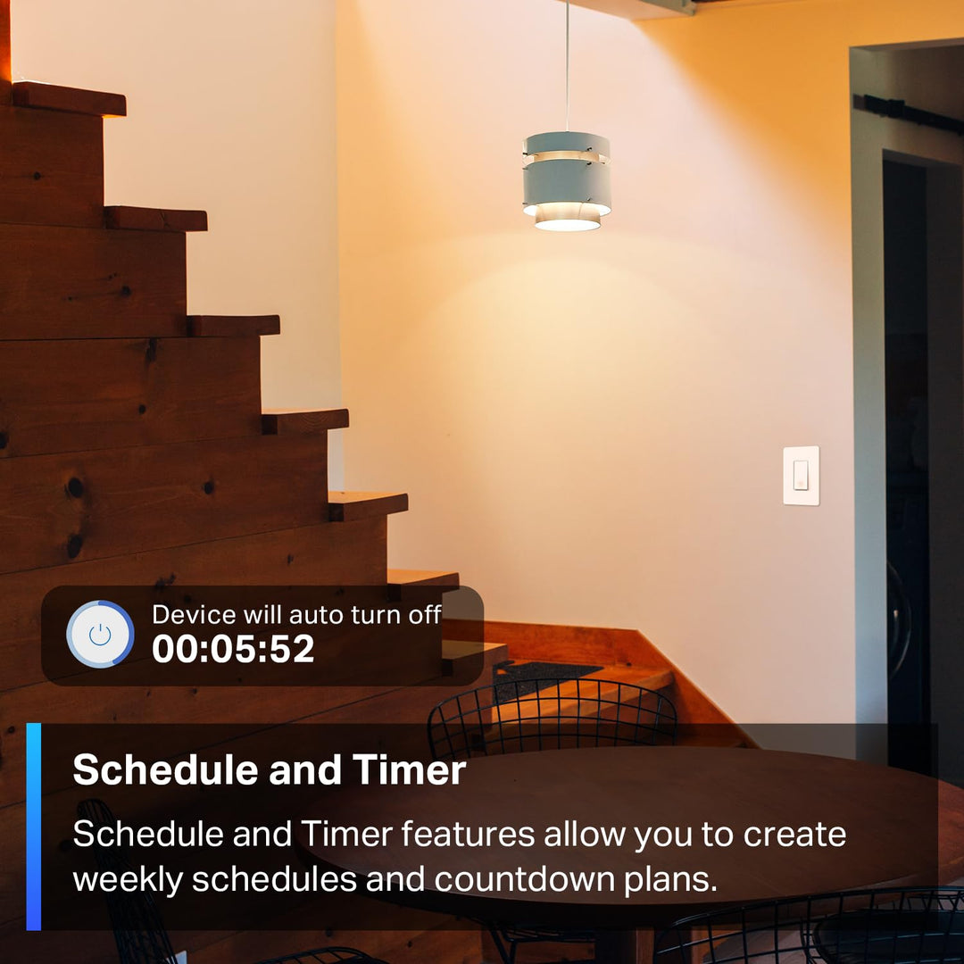 TP-Link Tapo Matter Smart Light Switch: Voice Control w/Siri, Alexa & Google Home | UL Certified | Timer & Schedule | Easy Guided Install | Neutral Wire Required | Single Pole | Tapo S505(2-Pack) - DOKUTRONIX