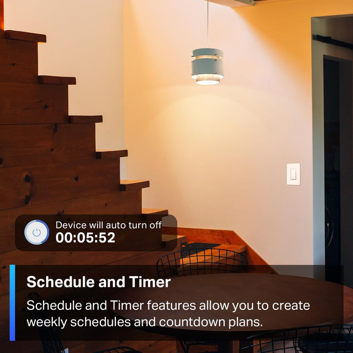 TP-Link Tapo Matter Smart Light Switch: Voice Control w/Siri, Alexa & Google Home | UL Certified | Timer & Schedule | Easy Guided Install | Neutral Wire Required | Single Pole | Tapo S505(2-Pack) - DOKUTRONIX